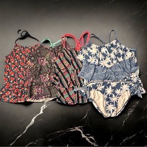 JUSTICE girls Size 18 Tankini Swimsuits LOT OF 4